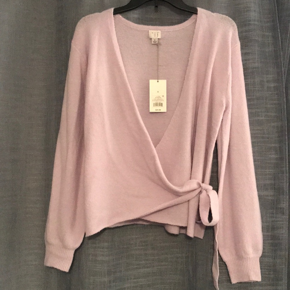 Lavender wrap sweater